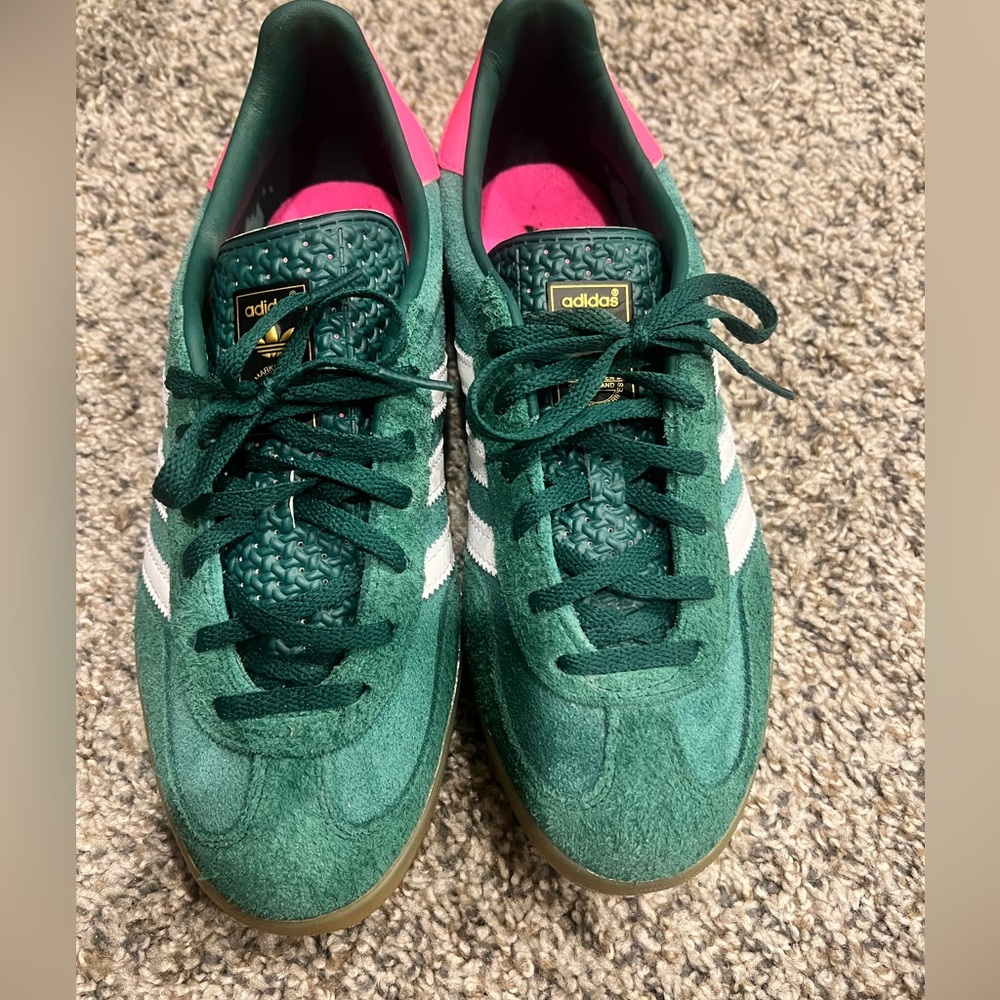 Green adidas gazelle indoor collegiate